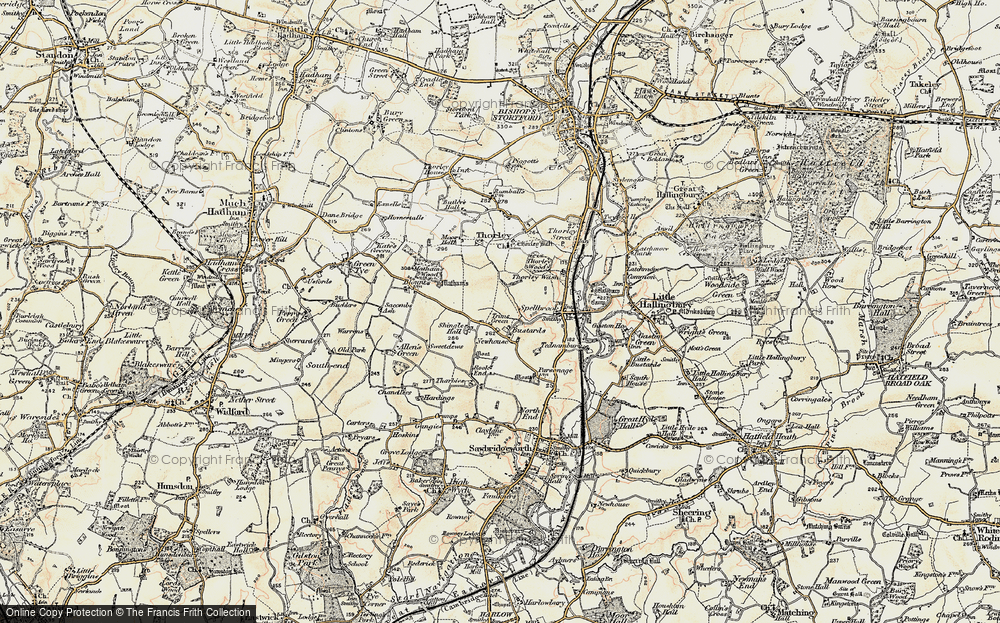 Old Map of Historic Map covering Bursteads in 1898-1899