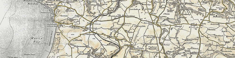 Old map of Trimstone in 1900