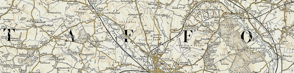 Old map of Trinity Fields in 1902
