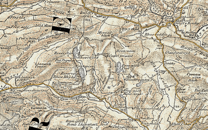 Old map of Trisant in 1901-1903