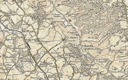 Old map of Triscombe in 1898-1900