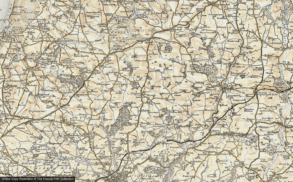 Old Map of Trispen, 1900 in 1900