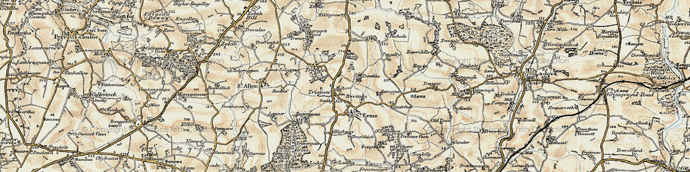 Old map of Boswiddle in 1900