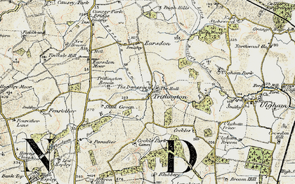 Old map of Tritlington in 1901-1903