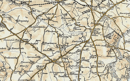 Old map of Troan in 1900