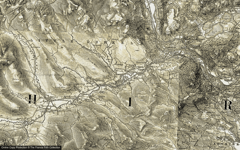 Old Map of Trochry, 1907-1908 in 1907-1908