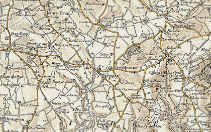 Old map of Troedyraur in 1901