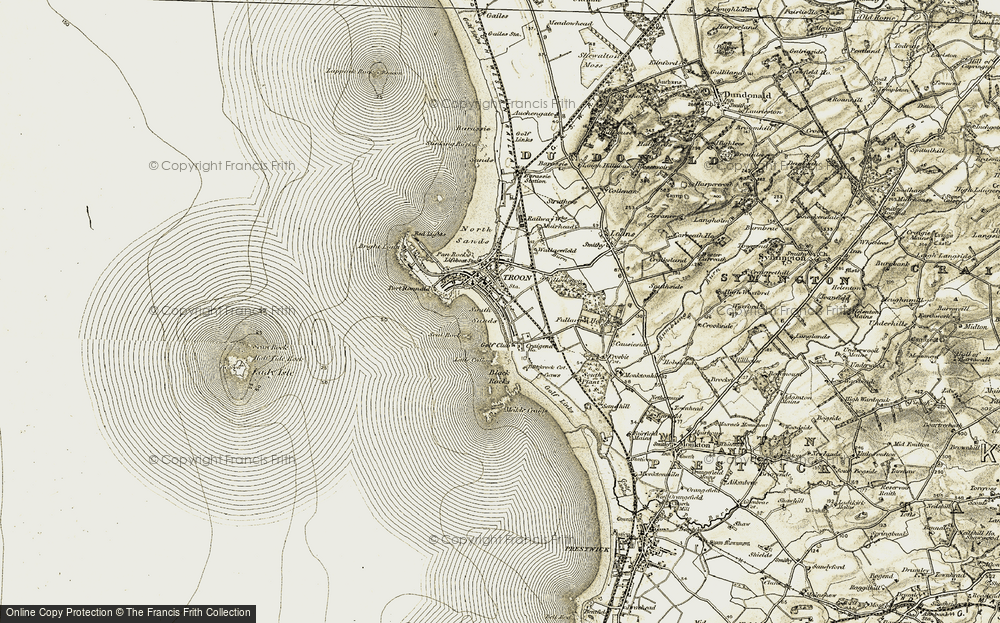 Old Map of Historic Map covering Black Rocks in 1905-1906