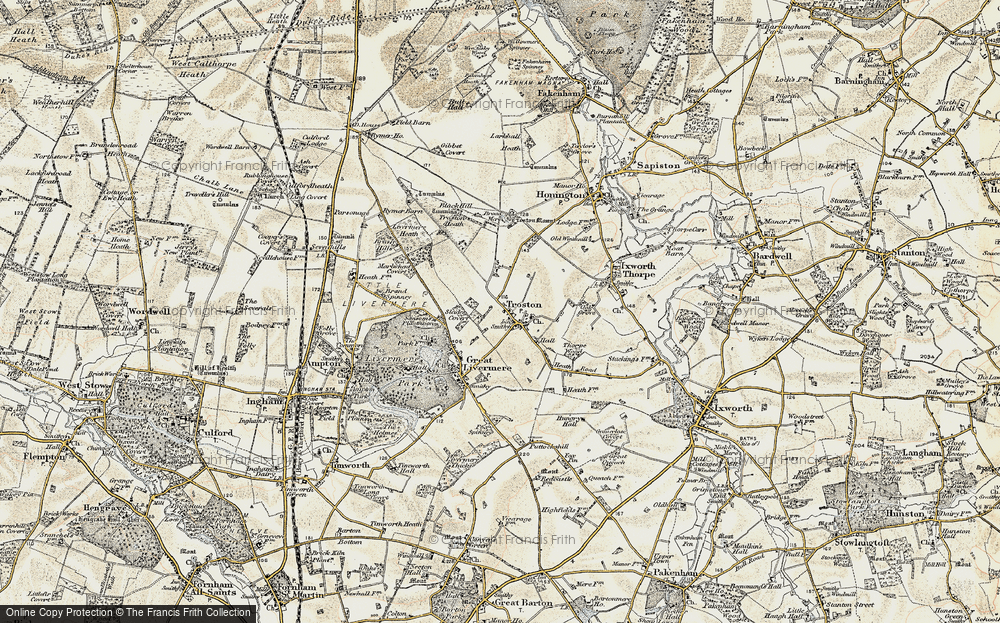 Old Map of Troston, 1901 in 1901