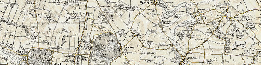 Old map of Troston in 1901