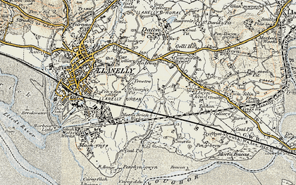 Old map of Trostre in 1900-1901