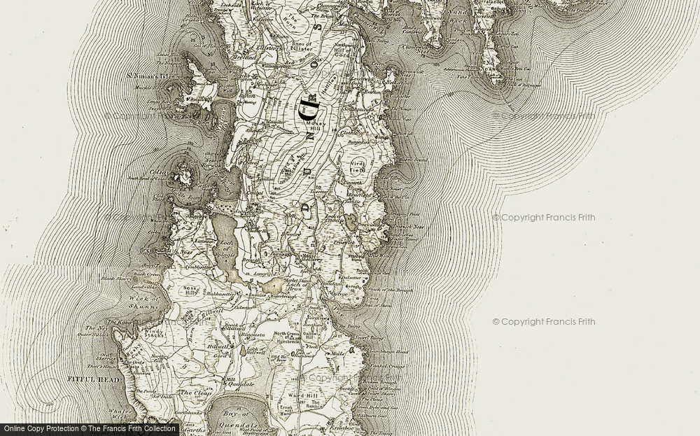 Old Map of Historic Map covering Lingarth in 1911-1912