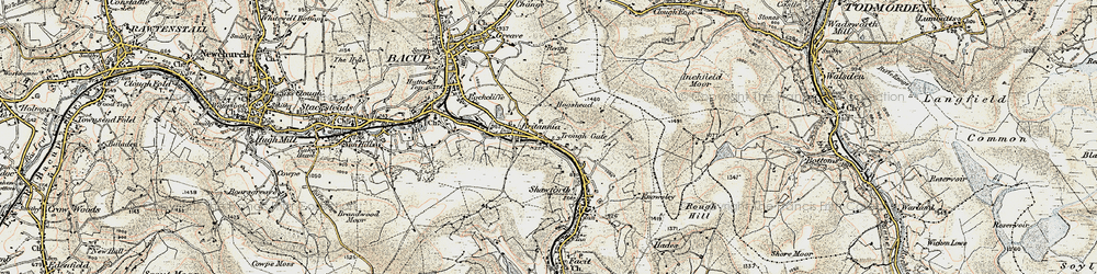 Old map of Trough Gate in 1903