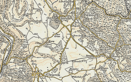 Old map of Bearse Common in 1899-1900