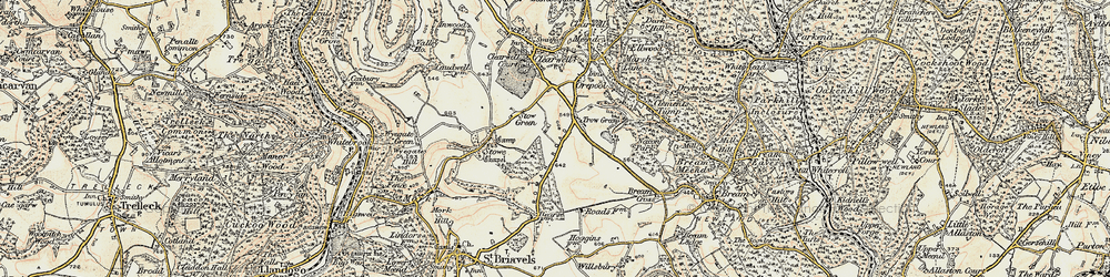 Old map of Bearse Common in 1899-1900