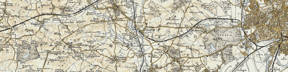 Old map of Trowell in 1902-1903