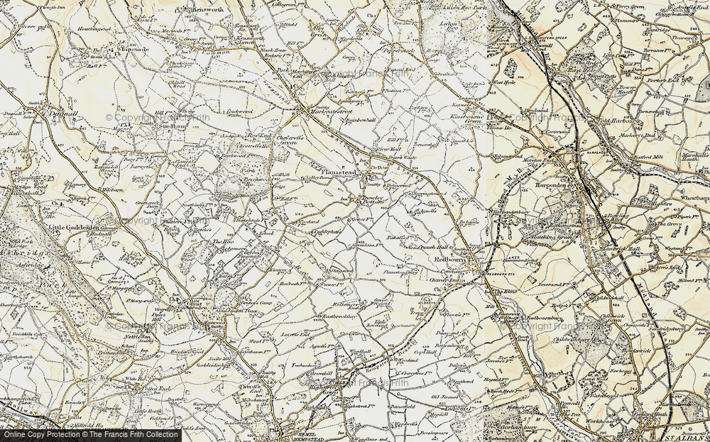 Old Map of Trowley Bottom, 1898 in 1898