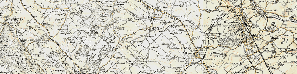 Old map of Trowley Bottom in 1898