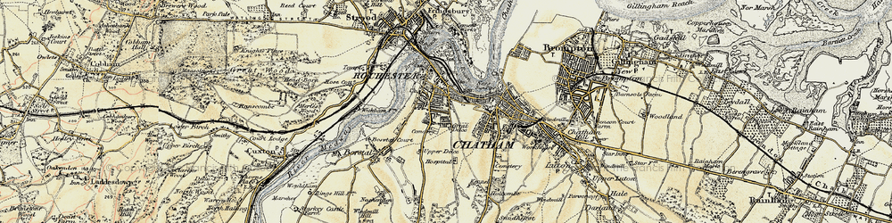 Old map of Troy Town in 1897-1898