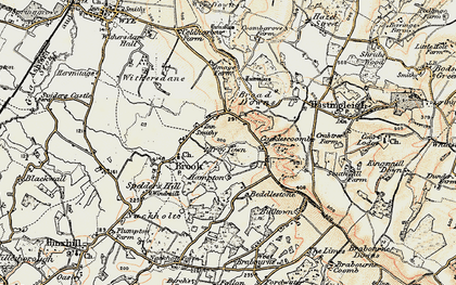 Old map of Broad Downs in 1897-1898