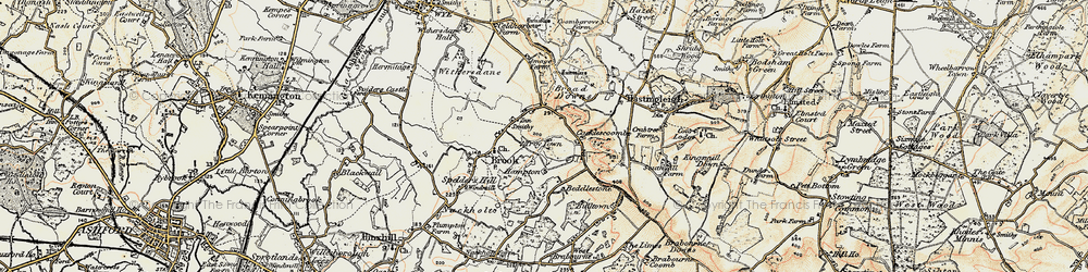 Old map of Broad Downs in 1897-1898