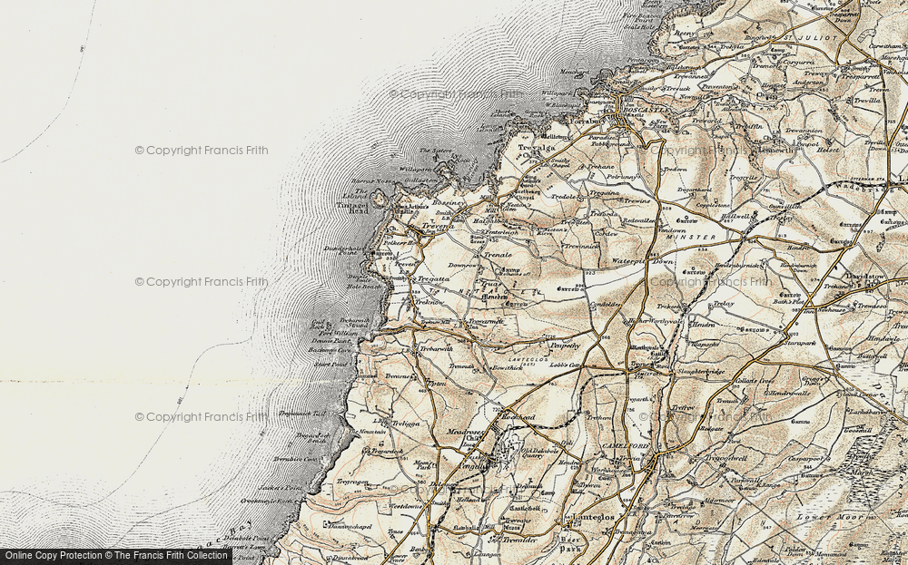 Old Map of Historic Map covering Trenale in 1900