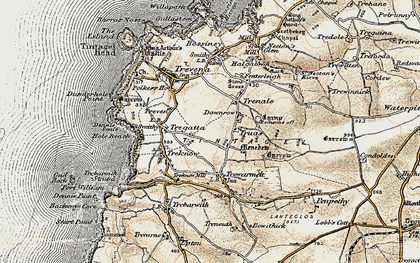 Old map of Trenale in 1900