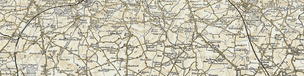 Old map of Trueman's Heath in 1901-1902