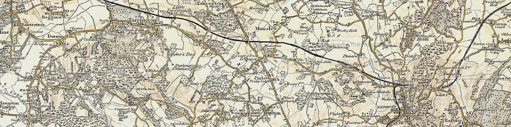Old map of Trumpet in 1899-1901
