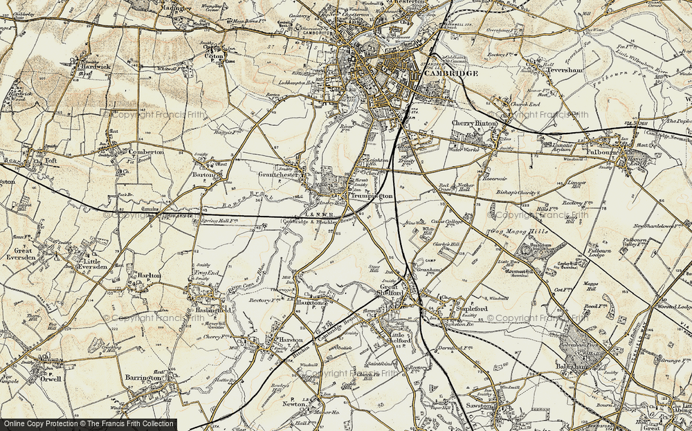 Old Map of Trumpington, 1899-1901 in 1899-1901