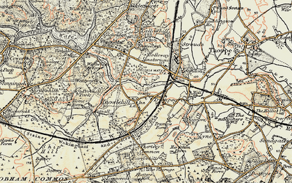 Old map of Trumps Green in 1897-1909