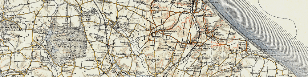 Old map of Trunch in 1901-1902