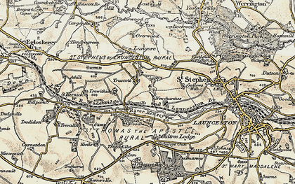 Old map of Truscott in 1900