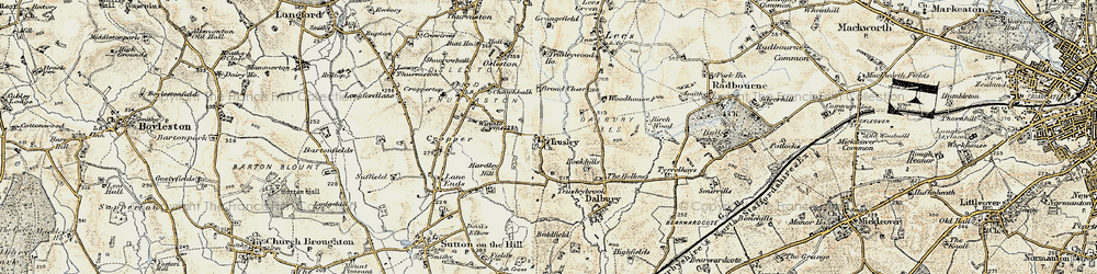 Old map of Trusley in 1902