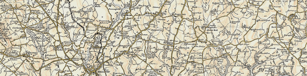 Old map of Trussall in 1900