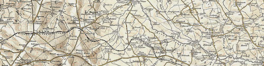 Old map of Westcott in 1900