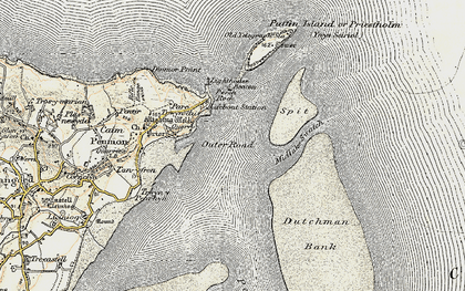 Old map of Trwyn Penmon in 1903-1910