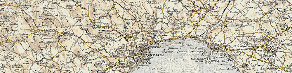 Old map of Trythogga in 1900