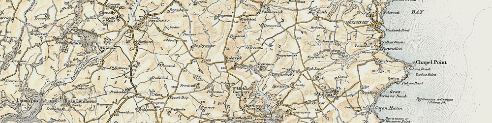 Old map of Tubbs Mill in 1900