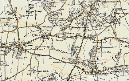 Old map of Tubney in 1897-1899