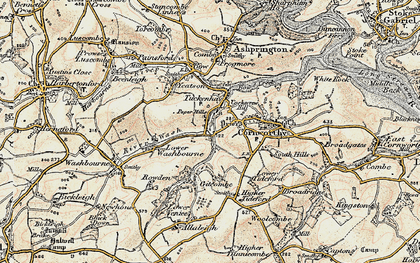 Old map of Tuckenhay in 1899