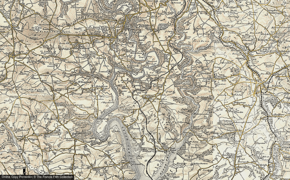 Old Map of Historic Map covering Leigh in 1899-1900