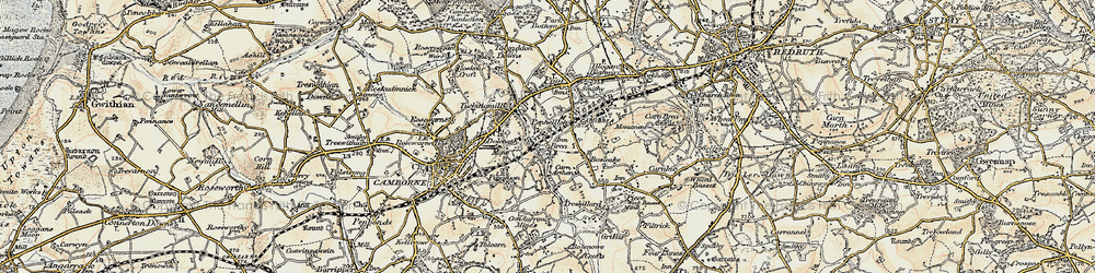 Old map of Tuckingmill in 1900