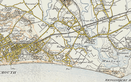 Old map of Tuckton in 1899-1909