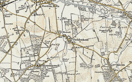 Old map of Tuddenham in 1901