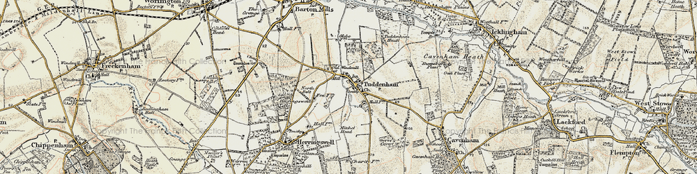Old map of Tuddenham in 1901