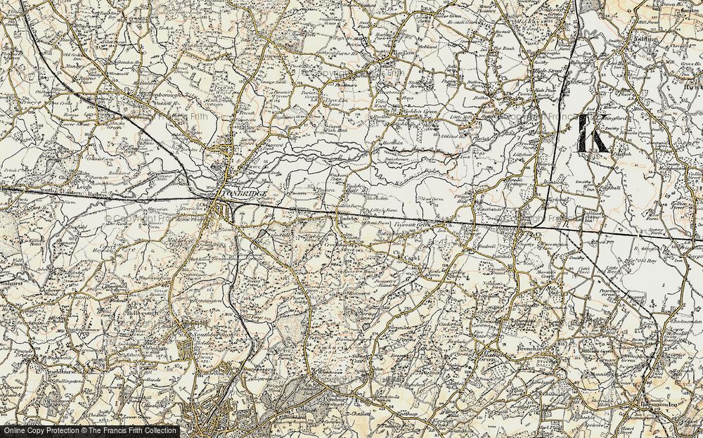 Old Map of Tudeley, 1897-1898 in 1897-1898
