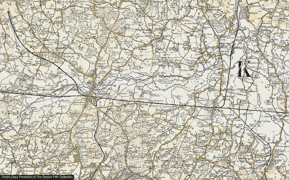 Old Map of Tudeley Hale, 1897-1898 in 1897-1898