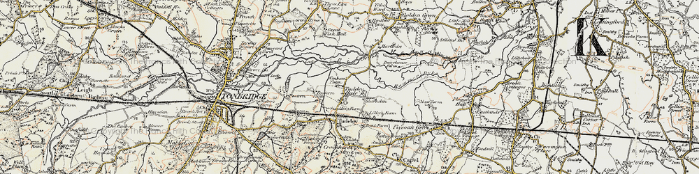 Old map of Tudeley Hale in 1897-1898