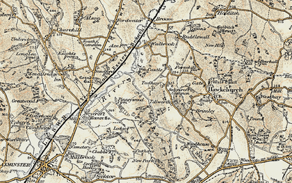 Old map of Tudhay in 1898-1899